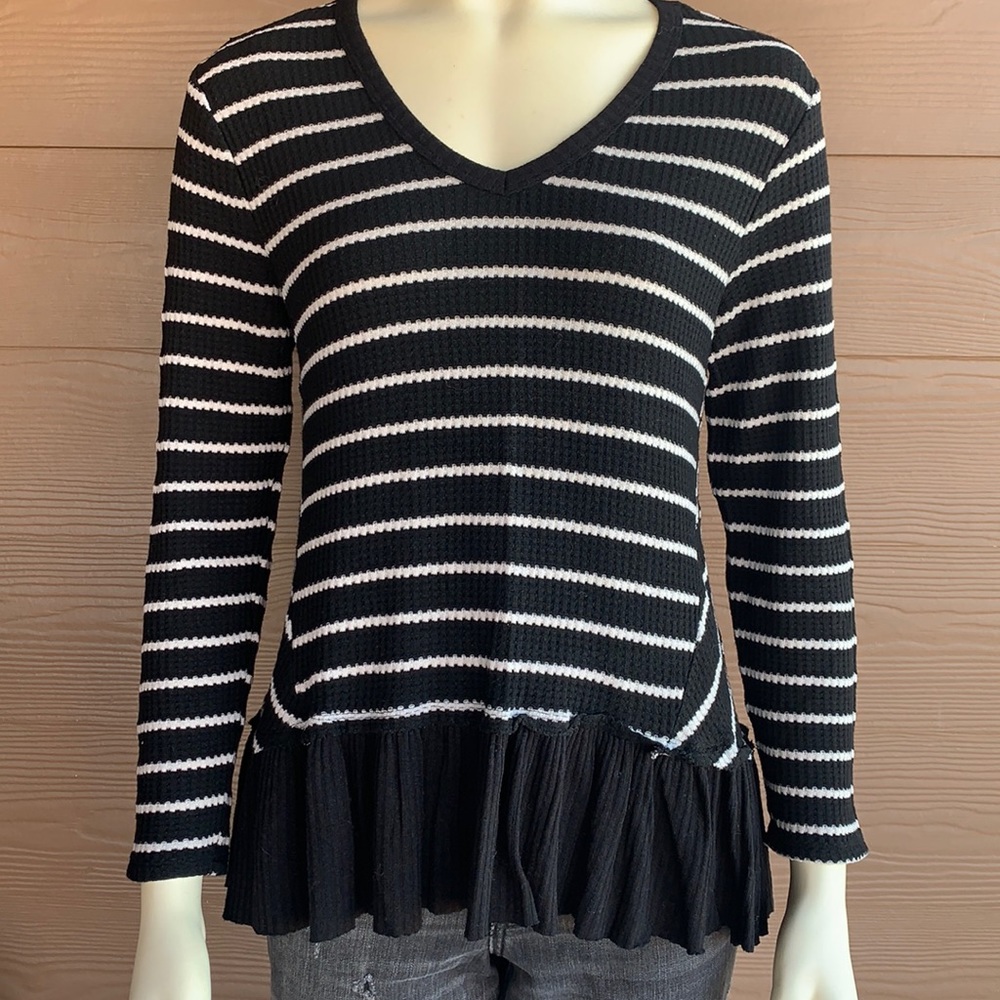 Black and white flare sweater
